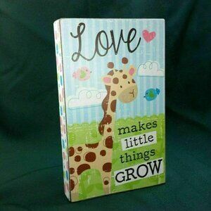 Jamie the Giraffe Love Makes Little Things Grow‎ Baby Toddler Ganz Box Sign New